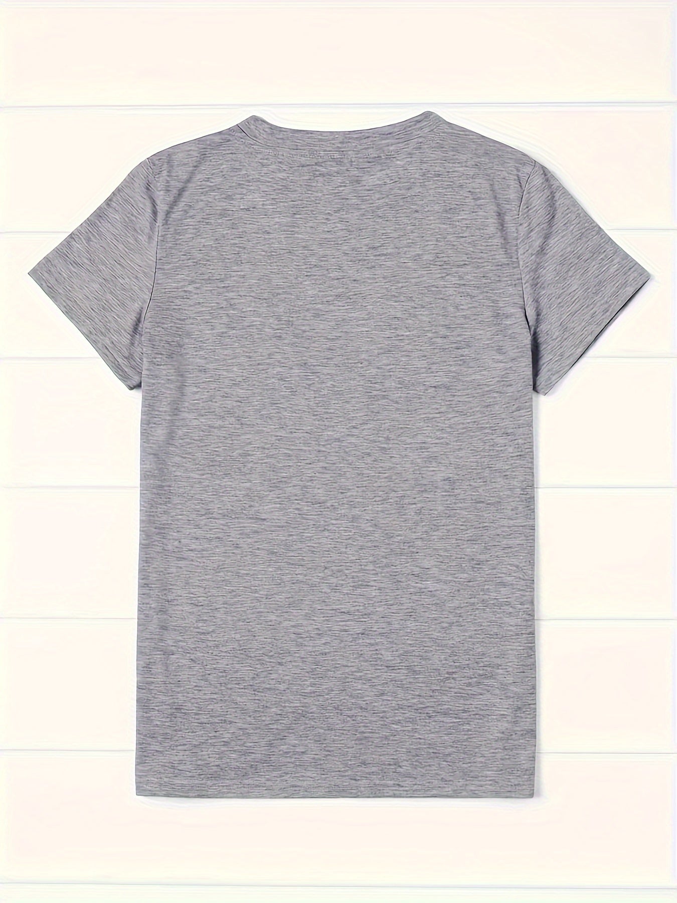 Letter & Figure Print Crew Neck T-shirt, Short Sleeve Casual Top For Spring & Summer, Women's Clothing